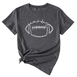 Wome Casual Tee With Fun Football Print_Cwdsd8368