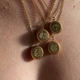 12 ZODIAC SIGNS ROUND PENDANT NECKLACE_CWMM5539