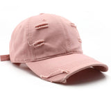 Vintage Washed Distressed Hole Baseball Cap_Cwah0908