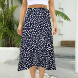 ONE PIECE PRINTED LONG SKIRT IRREGULAR CASUAL SKIRT_CWAB4813