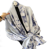 SILKY SATIN LONG SCARF SHAWL VERSATILE WRAP_CWASC0530