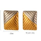 18K STAINLESS STEEL HORN SPIRAL TITANIUM EARRINGS_CWMM8903