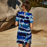 Tie Dye Gradient Round Neck Short-Sleeved Dress