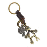 Vintage Braided Robot Cowhide Keychain_Cwmm4704