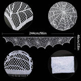 HALLOWEEN FIREPLACE LACE SKULL TABLE RUNNER_CWMM1730