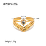 Vintage Diamond Multi-Layered V-Shaped Ring