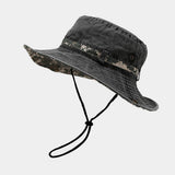 Washed Camouflage Bucket Hat Outdoor Uv Sun Cap_Cwah3835