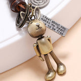 MOVABLE CARTOON ROBOT LEATHER KEYCHAIN_CWMM4709