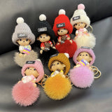 CUTE CARTOON MONCHHICHI CAR KEYCHAIN PENDANT_CWMM2502