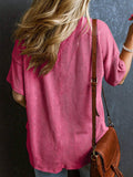 Womens Fashion Colorblock Twist V-Neck Top