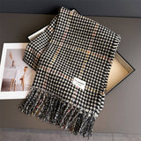 Houndstooth Pattern Winter Warm Cashmere Scarf_Cwasc03266
