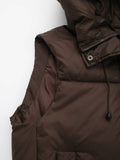 Solid-Color Simple And Casual Hooded Vest Jacket