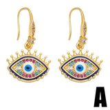 COLORED ZIRCON DEVILS EYE PENDANT EARRINGS_CWAJE1004