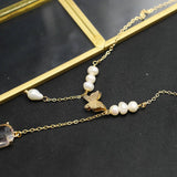 Versatile Retro Butterfly Pearl Necklace For Women