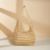 FASHIONABLE HOLLOW SOLID COLOR STRAW BAG_CWAB1981