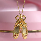 NEW CREATIVE BALLET SHOES PENDANT NECKLACE_CWMM3889