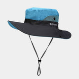 FOLDABLE WIDE BRIM UV PROTECTION PONYTAIL SUN HAT_CWAH3795