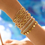 CLASSIC 18K GOLD PAPERCLIP HOLLOW CHAIN BRACELET_CWAJE4637