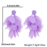 HANDMADE FABRIC TASSEL EARRINGS BOLD STATEMENT_CWMM6156