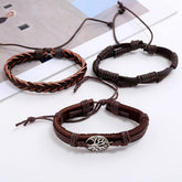 Vintage Braided Mens Leather Bracelet_Cwmm4551