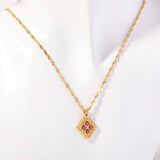 STAINLESS STEEL DECEMBER BIRTHSTONE NECKLACE_CWMM3920