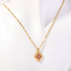 STAINLESS STEEL DECEMBER BIRTHSTONE NECKLACE_CWMM3920