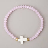 CROSS COLORED CRYSTAL HANDMADE BRACELET_CWMM3819