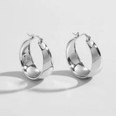 25MM WIDENED ARC STAINLESS STEEL EARRINGS_CWAJE0517
