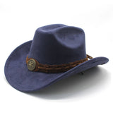 FAUX SUEDE FELT COWBOY HAT MENS CLASSIC FEDORA_CWAH2510