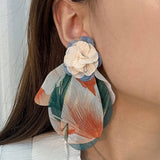 HANDMADE FABRIC FLOWER EARRINGS FRESH DESIGN_CWMM6263