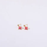 SIMPLE OPAL ZIRCON SMALL BONE STUD EARRINGS_CWMM5717