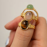 INLAID NATURALSTONE STAINLESS STEEL OPEN RINGS_CWAJE1229