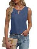 Solid Color Crew Neck Sleeveless Casual Vest