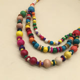 BOHEMIAN COLORFUL COCONUT WOOD BEAD NECKLACE_CWMM4929