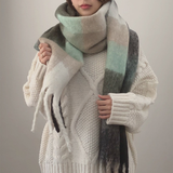 COLORFUL TARTAN SCARF COZY THICK WINTER WRAP_CWASC2693