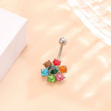 DELICATE COLORFUL FLOWER BELLY RING HOT SALE_CWMM9315