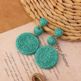 NEW VINTAGE SIMIAN GRASS VINE WOVEN EARRINGS_CWAJE4011