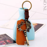 Vintage Woven Creative Pendant Cowhide Keychain_Cwmm4766