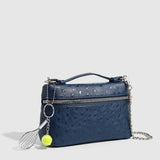 RACING STYLE OSTRICH GRAIN SHOULDER BAG_CWAB5724