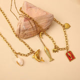 ORIGINAL STEEL OCEAN NECKLACE WITH FISH DOLPHIN_CWMM8831