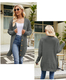 Twisted Floral Solid Color V-Neck Knit Cardigan