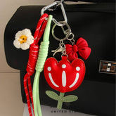 PU TULIP FLOWER BOW KEYCHAIN BAG CHARM_CWMM7745