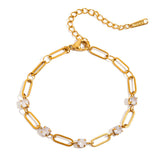 18K GOLD STEEL ROUND ZIRCON WHITE TENNIS CHAIN_CWAJE4803