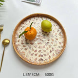RATTAN FRUIT TRAY COFFEE TABLE SHELL TRAY_CWMM4534