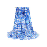 FLORAL PRINTED SATIN SCARF ELEGANT BEACH SHAWL_CWASC0683