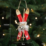 Wooden Red Sled Christmas Tree Hanging Decoration_Cwmm9792