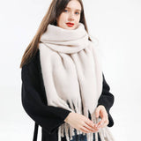 Wool Knit Scarfthick Long Solid Winter Wrap_Cwasc0166