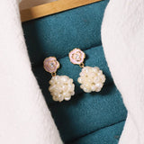 RETRO FASHION ZIRCON ROUND PEARL EARRINGS_CWAJE3792