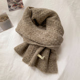Avocado Green Wool Cable Knit Winter Scarf_Cwasc03813