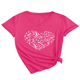 HEART AND MUSIC V NECK T SHIRT RELAXED FIT_CWTTS1541